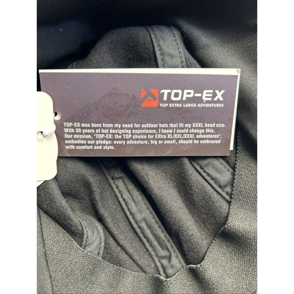 Top-Ex Black Cap Lightweight Adjustable Pullstring Size XL-XXL 100% Waterprf NEW